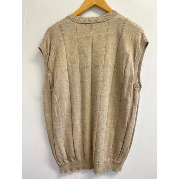 Men's Fairway Outfitters V-Neck Sweater Vest Size‎ XL Beige Black Golfer Logo - Picture 3 of 3
